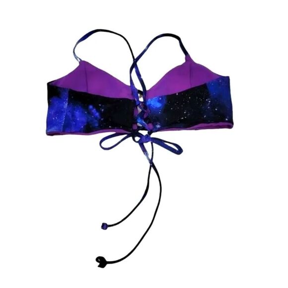 Hot Topic Reversible Galaxy and Purple Swim Bikini Top Size S/M - Picture 7 of 11